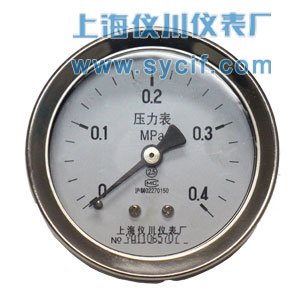 軸向無前邊不銹鋼壓力表|Y-60Z